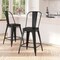 Merrick Lane Dothan Series Metal Stool with Removable Back for Indoor-Outdoor Use